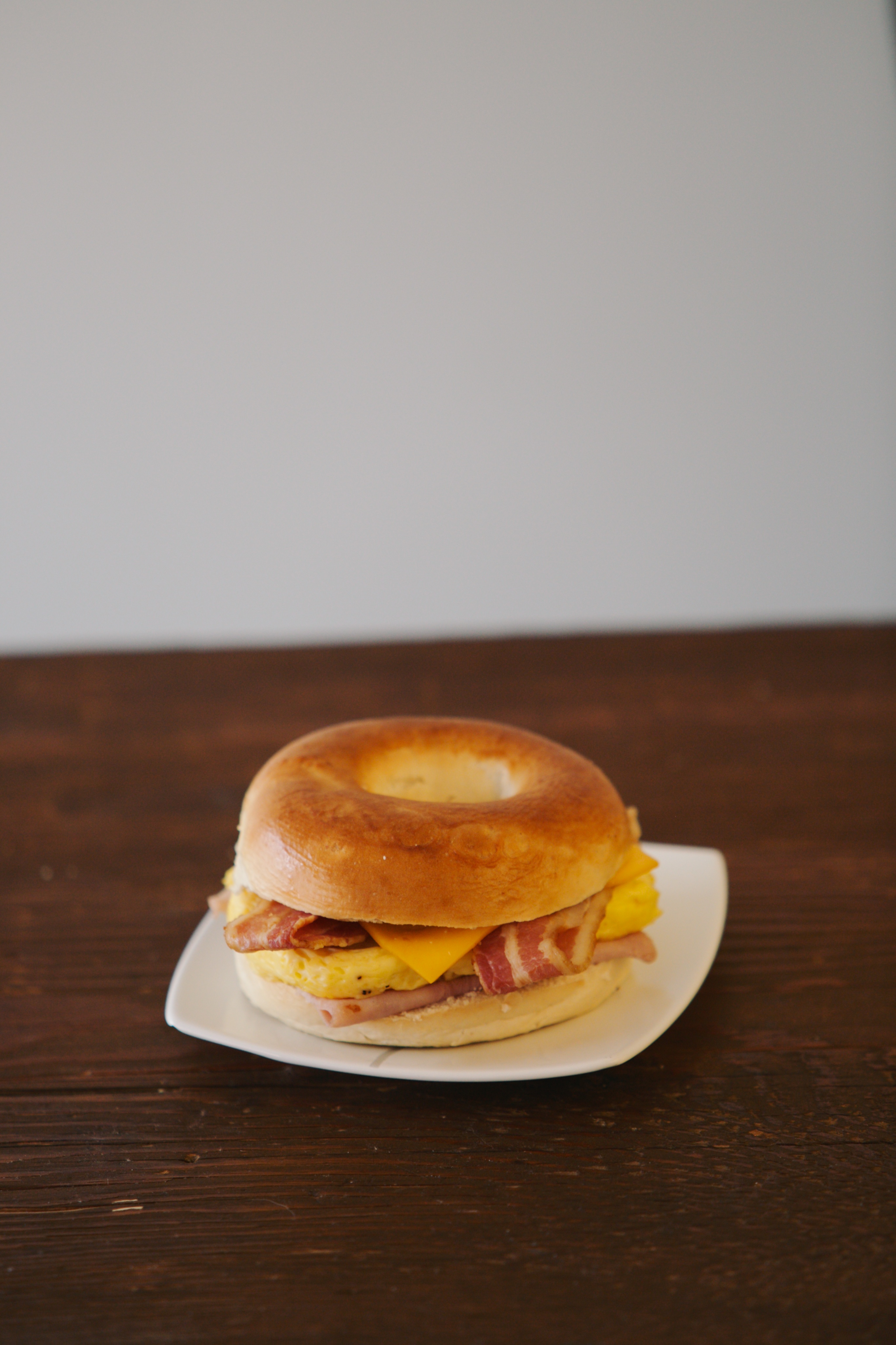 Order Bacon Egg and Cheese Bagel Sandwich food online from Smile Donut House store, Los Angeles on bringmethat.com