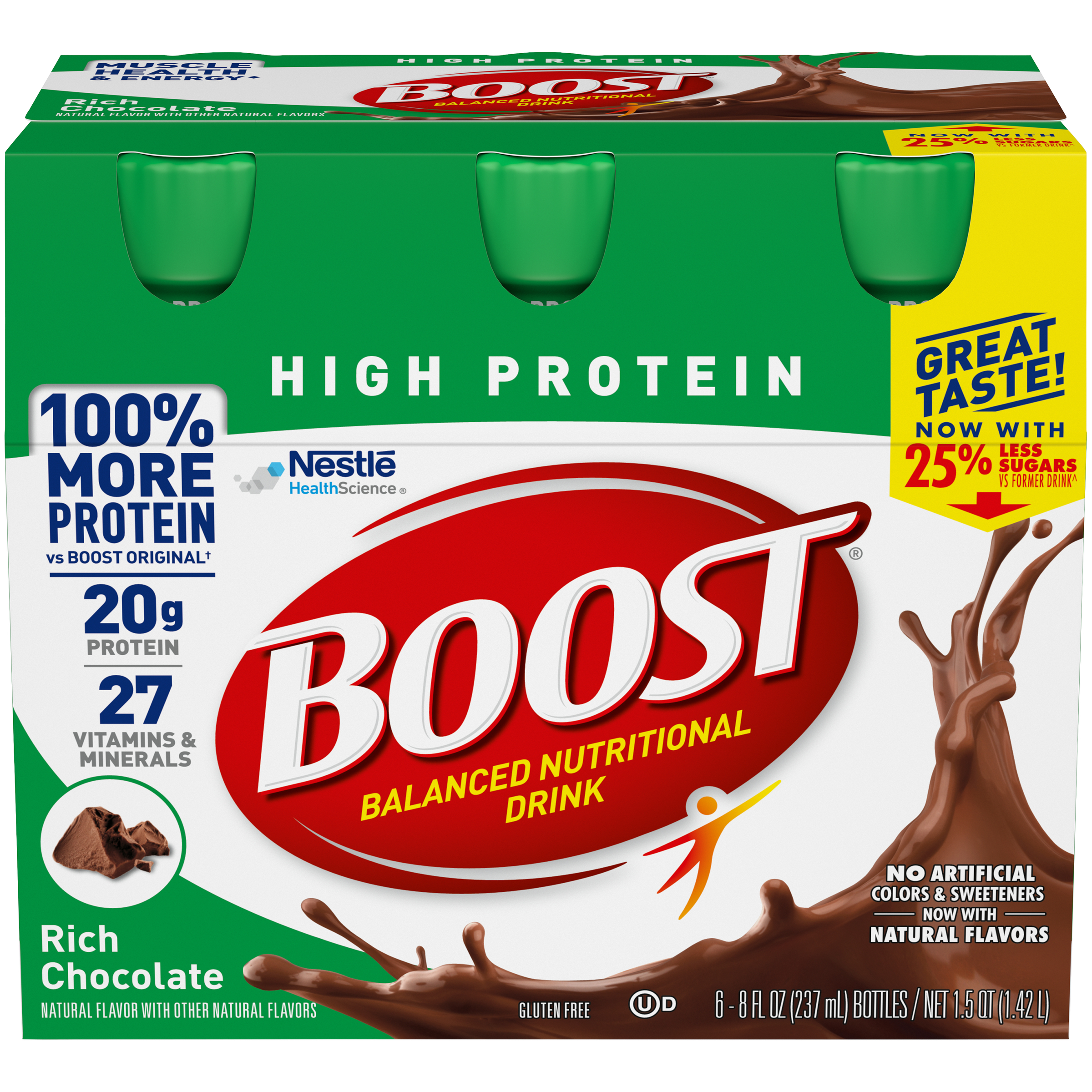 Order Boost High Protein Ready-to-Drink Nutritional Drink - Rich Chocolate, 8 fl oz, 6 ct food online from Bartell store, Edmonds on bringmethat.com
