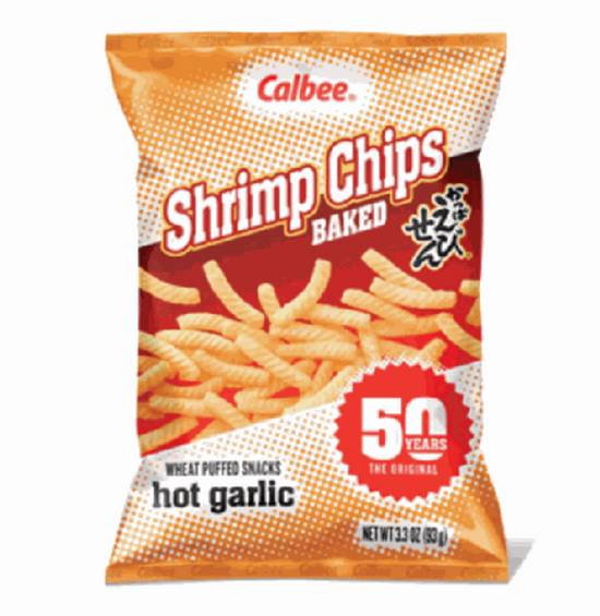 Order Calbee Baked Shrimp Chips - Hot Garlic food online from IV Deli Mart store, Goleta on bringmethat.com