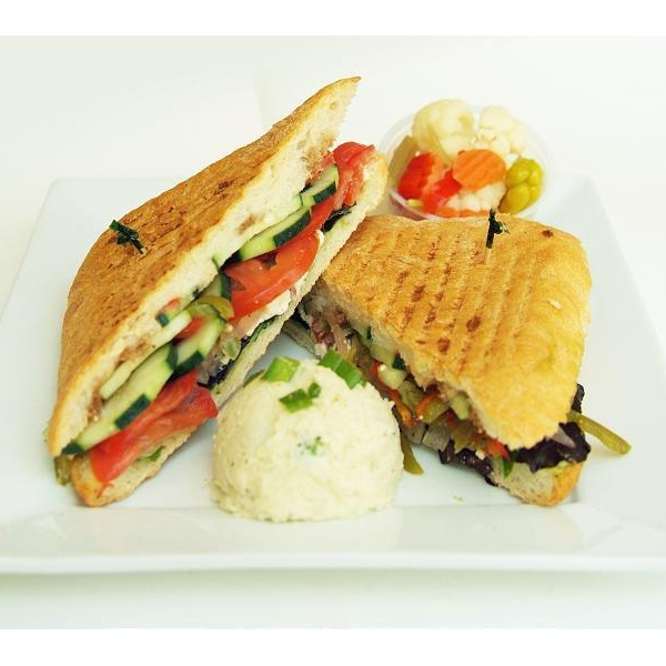 Order 23. Vegetarian Panini food online from Salad Farm - Sherman Oaks store, Sherman Oaks on bringmethat.com