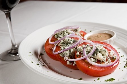 Order Blue Cheese and Beefsteak Tomato Salad food online from Kirby Prime Steakhouse store, The Woodlands on bringmethat.com