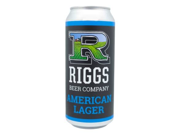 Order Riggs American Lager - 4x 16oz Cans food online from Kirby Food & Liquor store, Champaign on bringmethat.com