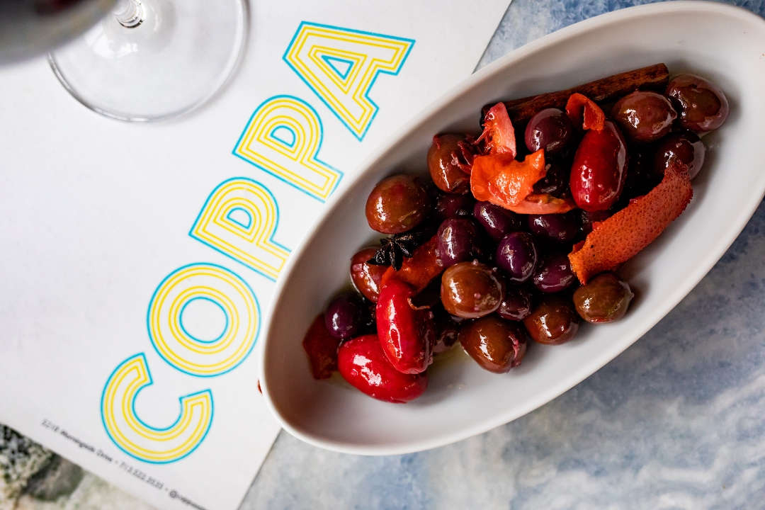 Order Warm Marinated Olives food online from Coppa Osteria store, Houston on bringmethat.com
