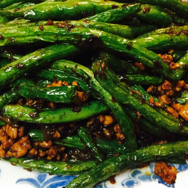 Order Fried Green Bean with Ground Pork food online from Fengling Restaurant store, Houston on bringmethat.com