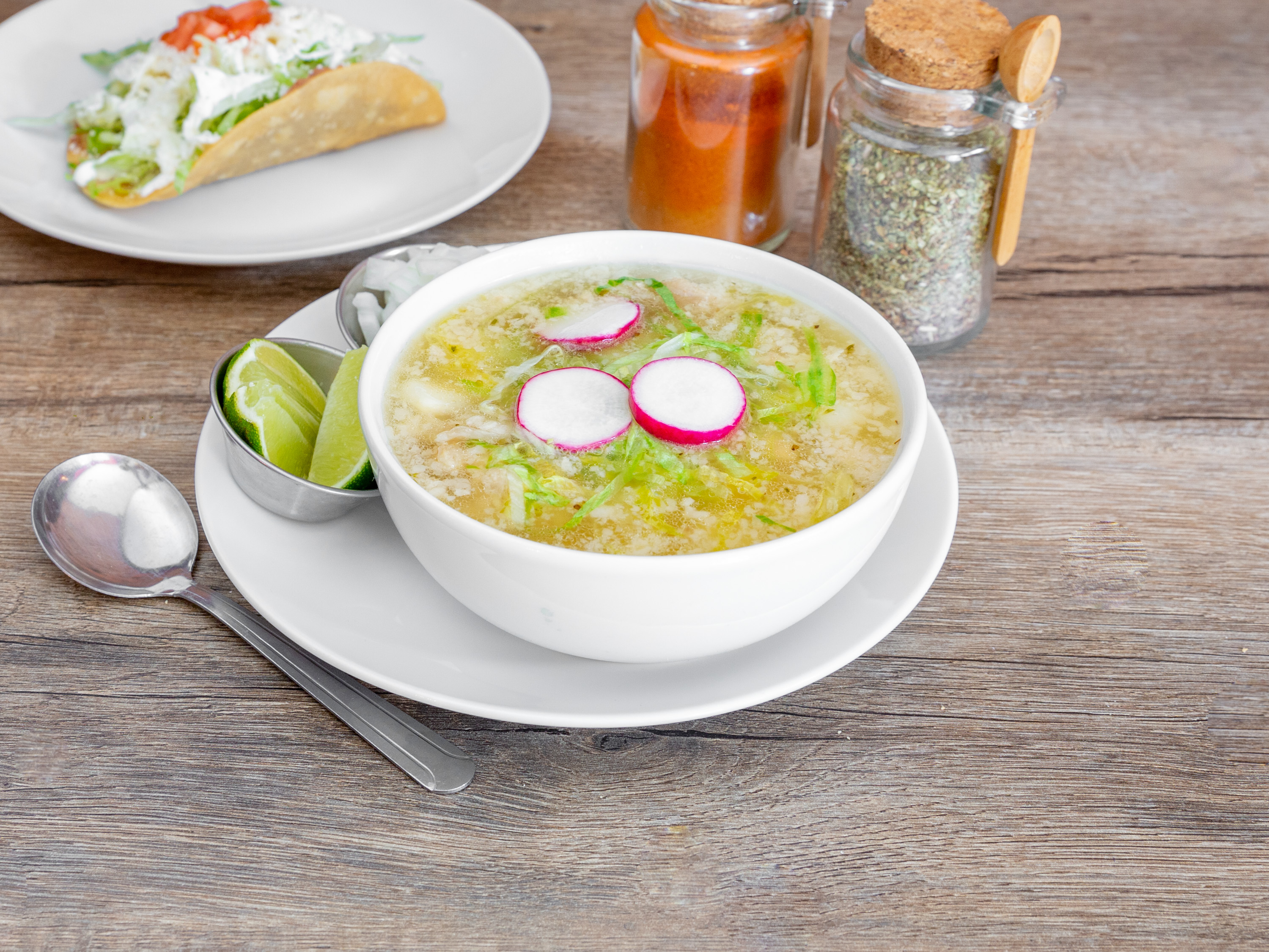 Order Pozole Soup food online from Alondra's Cuisine store, Middletown on bringmethat.com