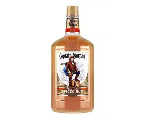 Order Captain Morgan Spiced, 1.75L rum (35.0% ABV) food online from NEWBRIDGE WINES & SPIRITS CORP store, Levittown on bringmethat.com