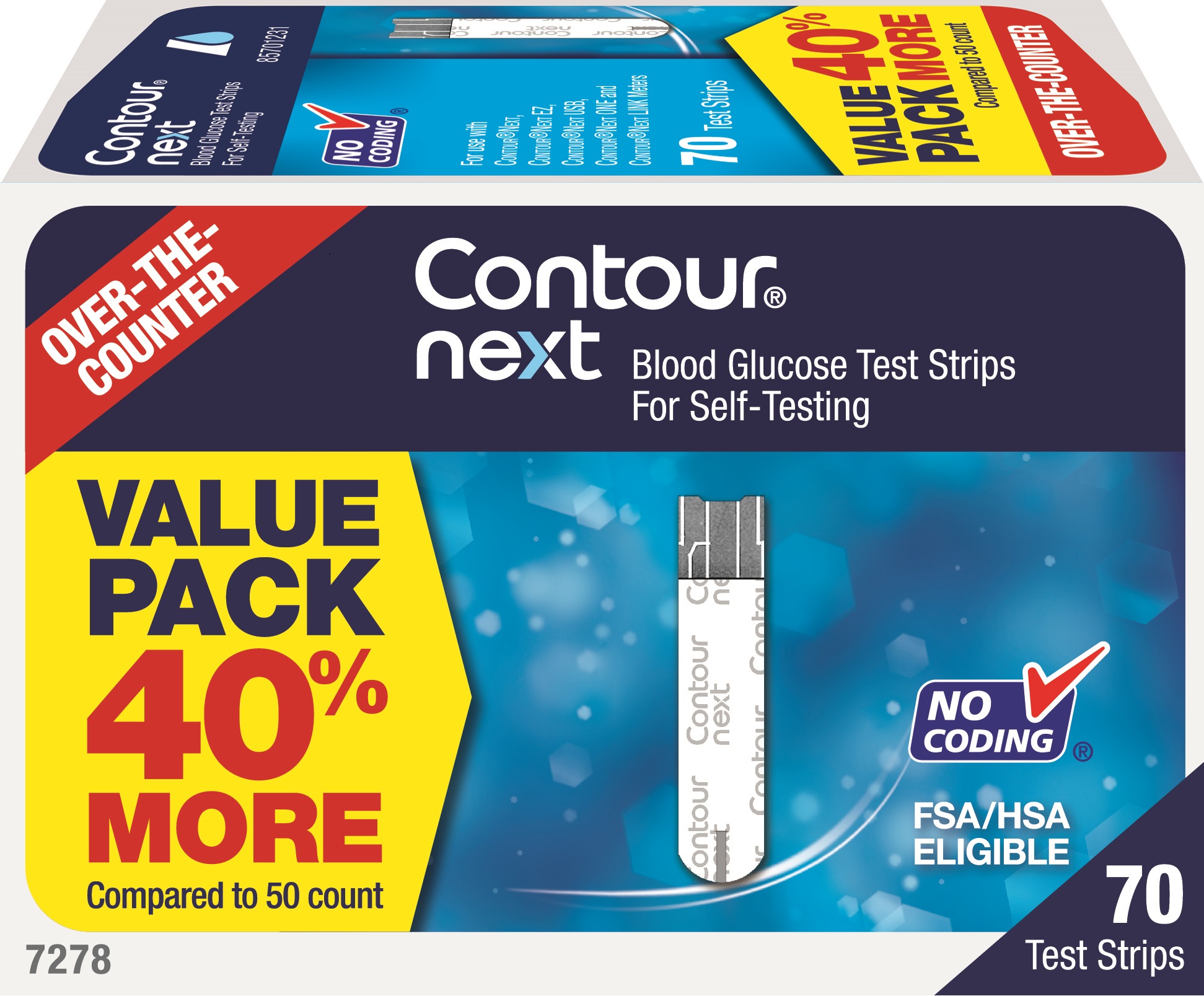 Order Contour Next Blood Glucose Test Strips, 70 Count food online from Rite Aid store, MILLER PLACE on bringmethat.com