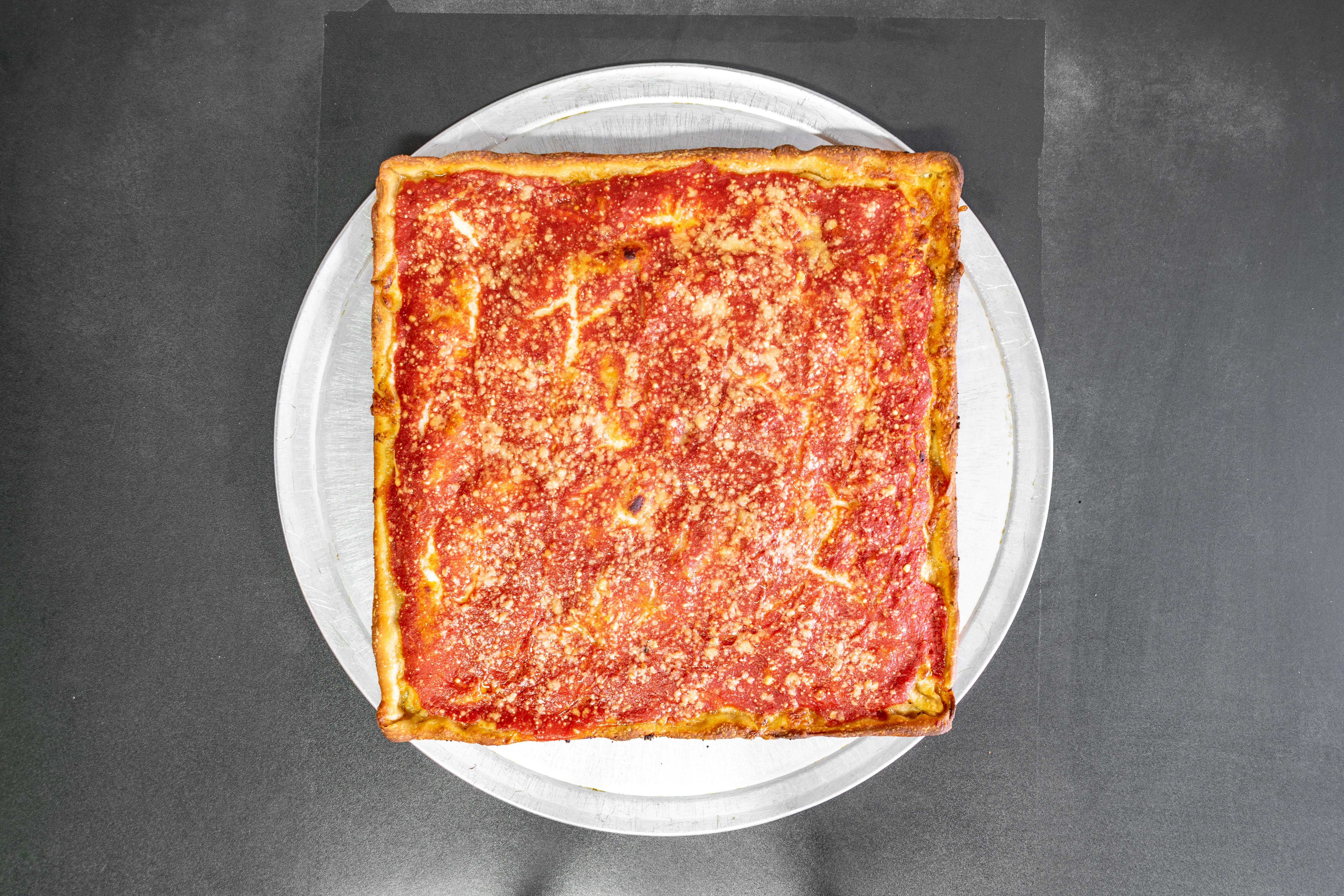 Order J&S Upside Down Sicilian Pizza - Large 16" (12 Slices) food online from J & S Pizza store, South Amboy on bringmethat.com