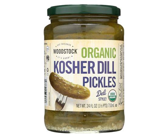 Order Woodstock Organic Sliced Kosher Dill Pickles food online from Bel Clift Market store, SF on bringmethat.com