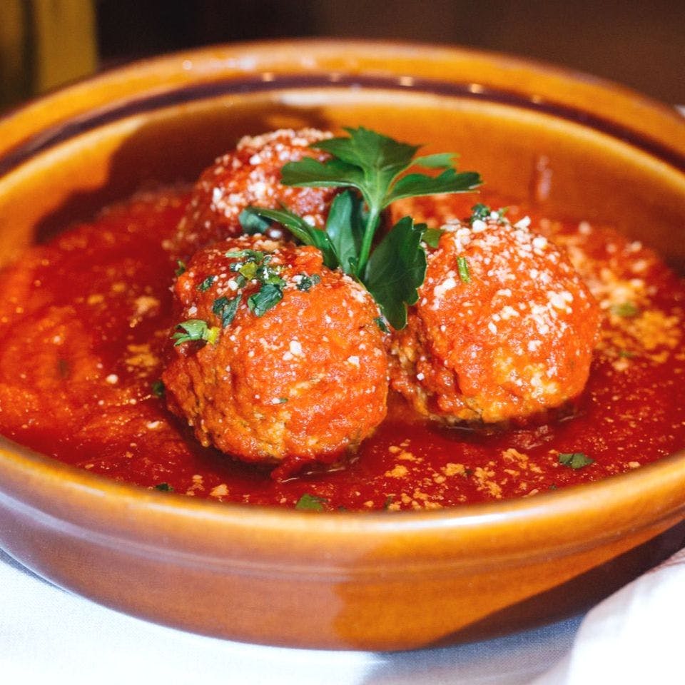 Order Homemade Meatballs - 3 Pieces food online from Lamberti's Tutti Toscani store, Cherry Hill on bringmethat.com