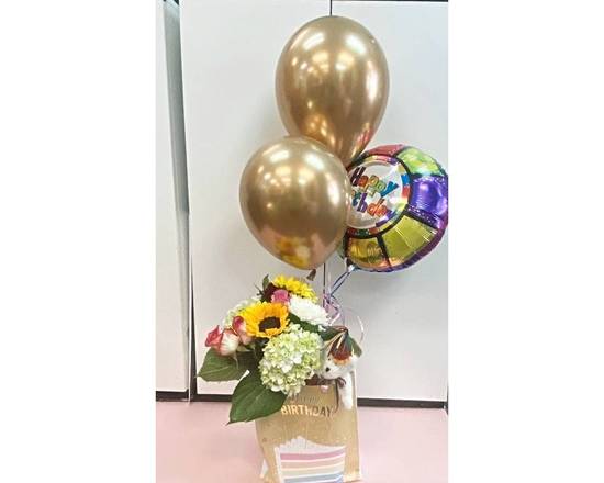 Order Birthday bag with balloons  food online from Eugenia Flowers store, Cicero on bringmethat.com