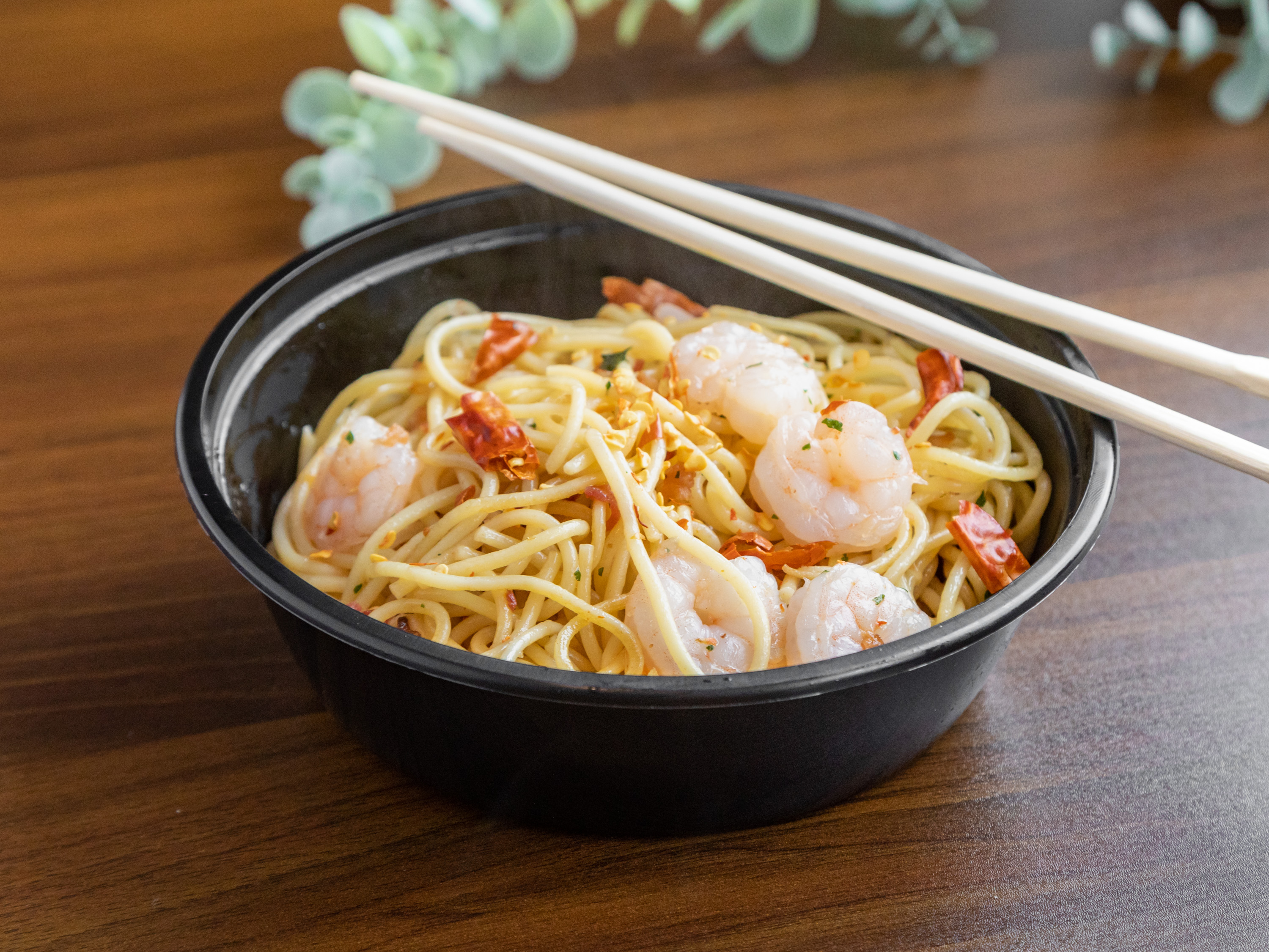 Order Crying Shrimp Spaghetti Rice Bowl food online from Ricelicious store, Amherst on bringmethat.com