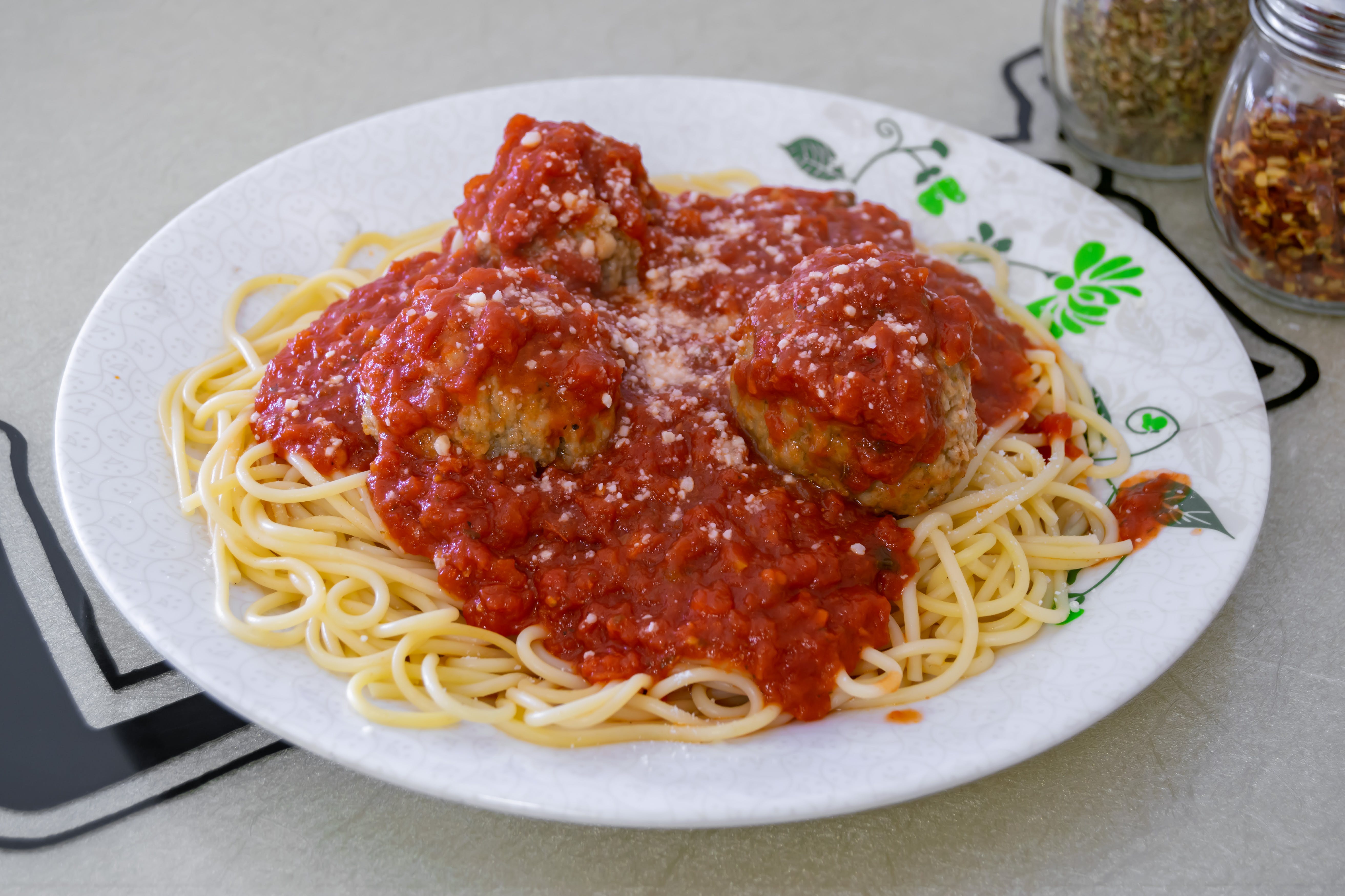 Order Spaghetti with Meatballs - Pasta food online from Luigi New York Style Pizza store, South Plainfield on bringmethat.com