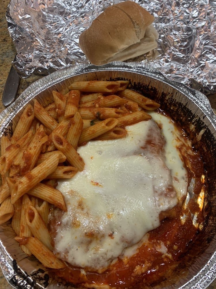 Order Chicken Parmigiano - Entree food online from Bella store, Chester on bringmethat.com