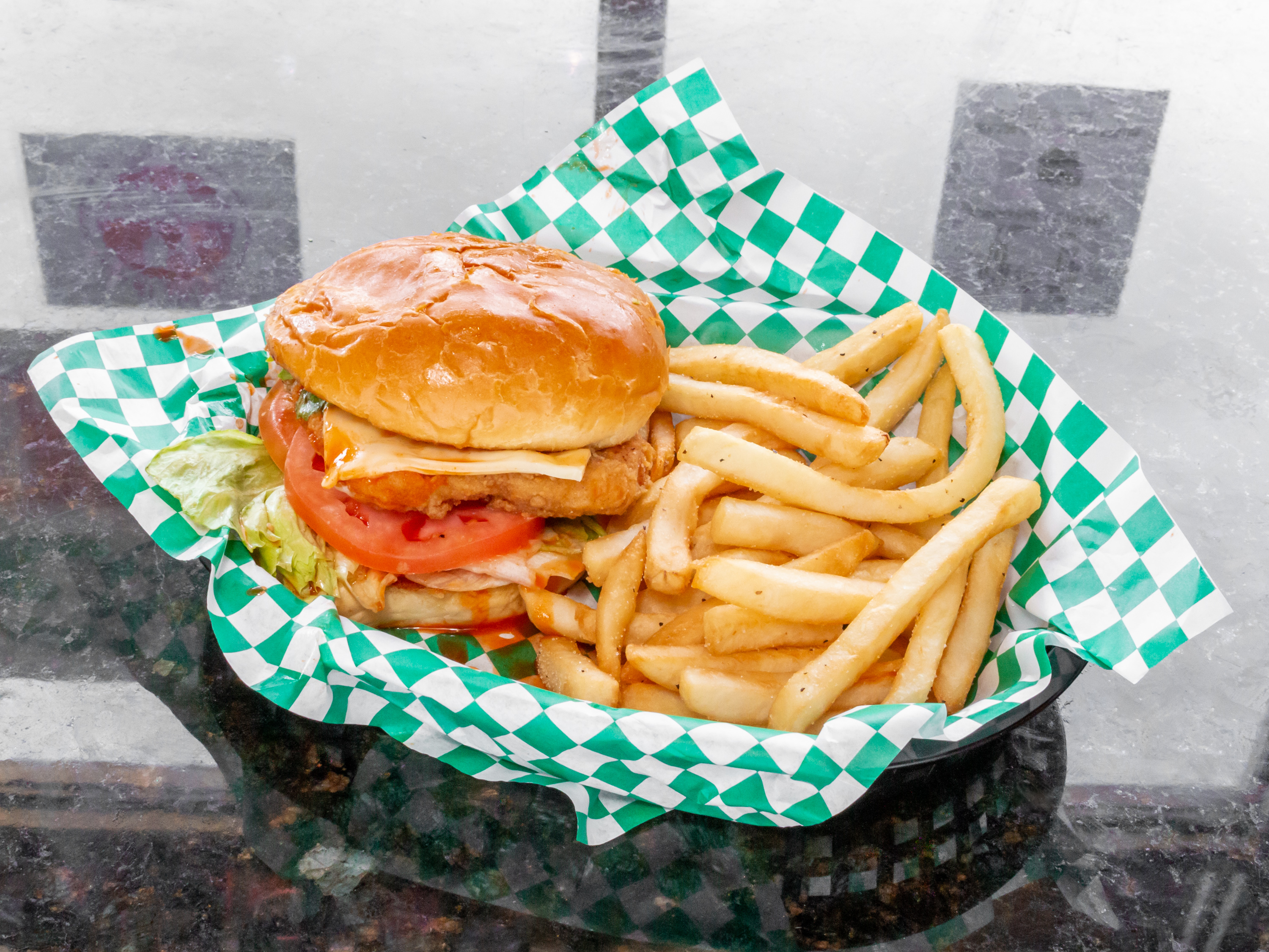 Order Buffalo Chicken Burger food online from Omg Grill store, Morton Grove on bringmethat.com