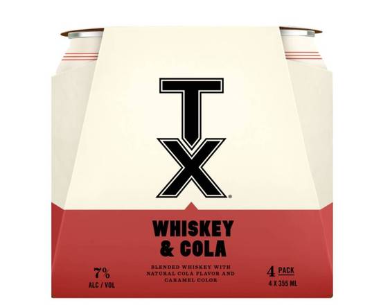 Order TX Whiskey & Cola, 4pk 12oz cans (7.0% ABV) food online from Cold Spring Liquor store, Liberty Hill on bringmethat.com