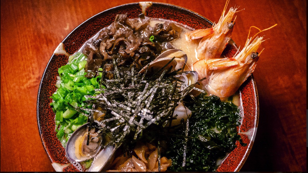 Order Seafood (Tonkotsu) Ramen food online from Zutto Japanese American Pub store, New York on bringmethat.com