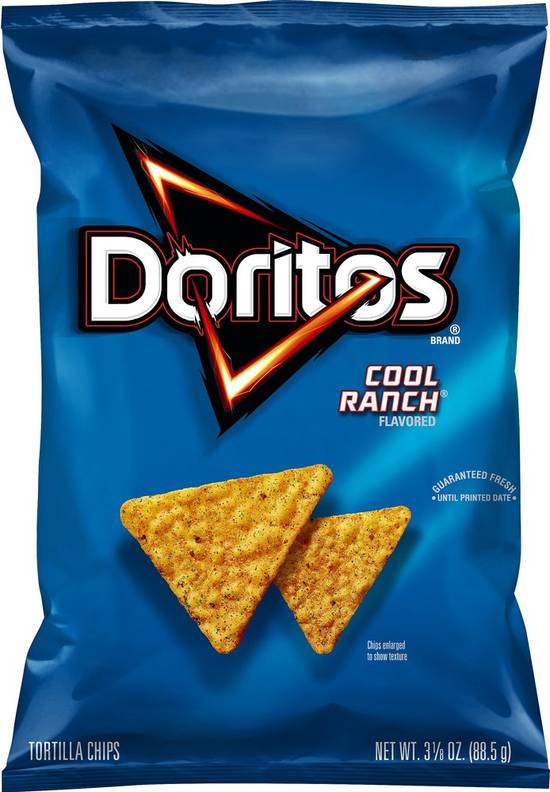 Order Doritos Tortilla Chips Cool Ranch Flavored (3.125 oz) food online from Rite Aid store, Eugene on bringmethat.com
