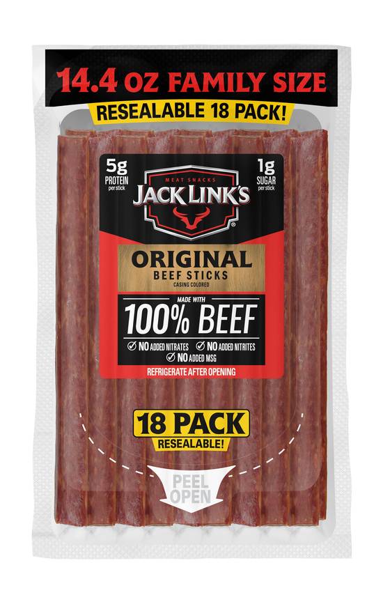 Order Jack Link's Beef Snack Sticks, Original, Made With 100% Beef, 18 CT food online from Cvs store, SARATOGA on bringmethat.com