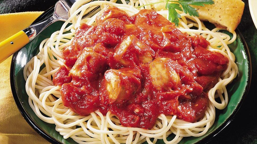 Order Spaghetti and Sausage food online from Pedone's Pizza & Italian Food store, Hermosa Beach on bringmethat.com