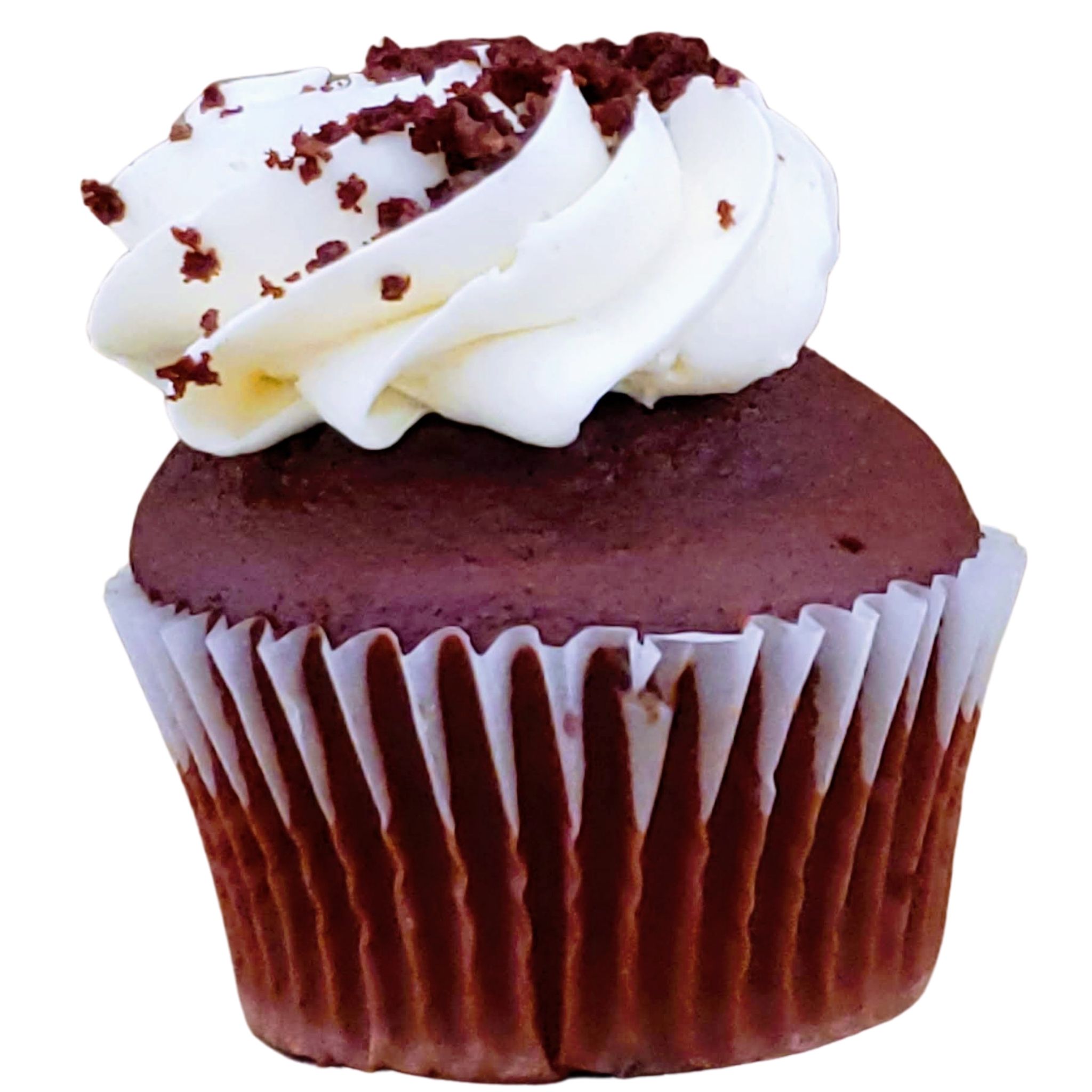 Order Red Velvet Cupcake with Cream Cheese Frosting food online from Baked Cravings store, New York on bringmethat.com