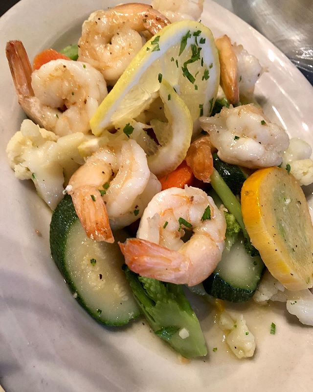 Order Grilled Shrimp with Sauteed Vegetables food online from Calabria Pizza store, Oradell on bringmethat.com