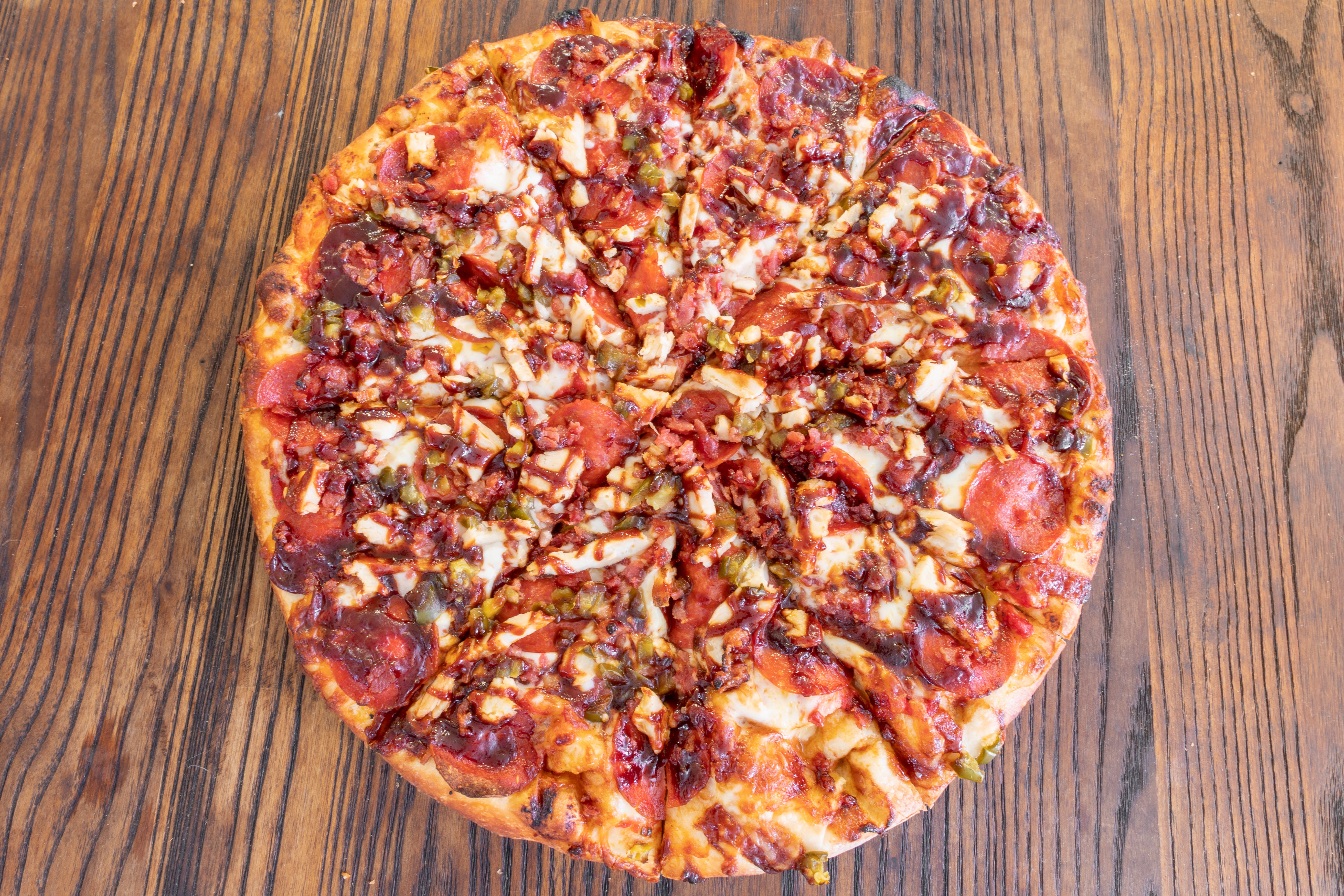 Order Wild Card Pizza - Personal 8" food online from Red Devil Pizza store, Covina on bringmethat.com