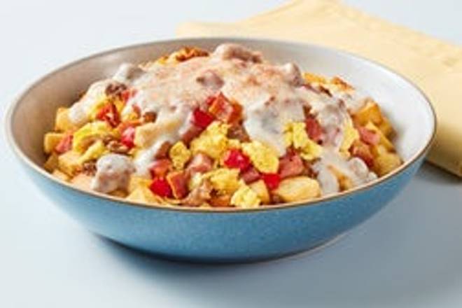 Order Three Smothered Piggies food online from Village Bowls store, Palatine on bringmethat.com