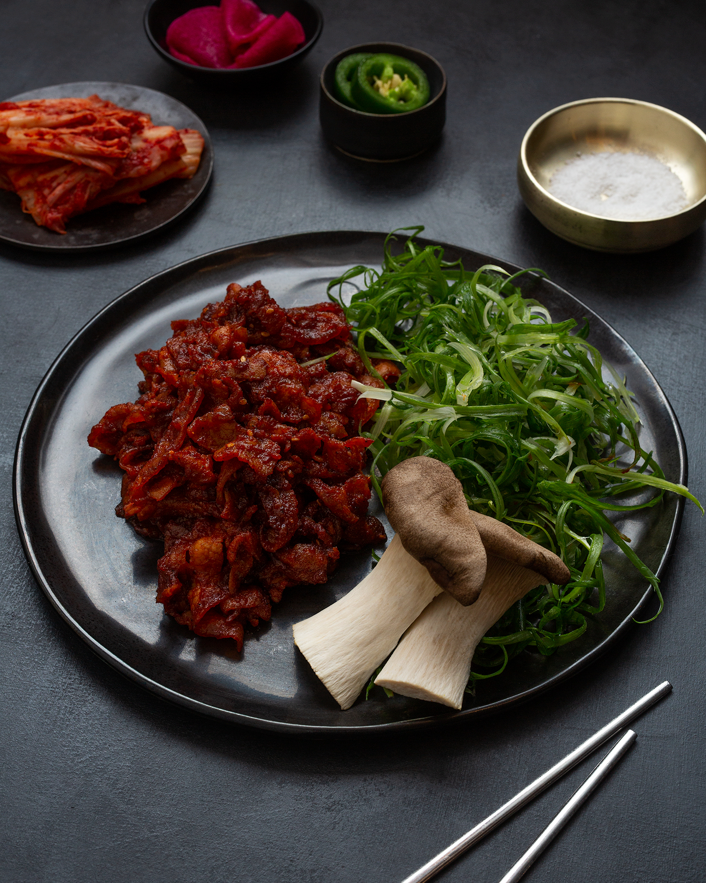 Order Thinly Sliced Spicy Pork Belly food online from Baekjeong store, Irvine on bringmethat.com