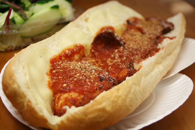 Order Chicken Cutlet Parmigiana Sub food online from Angelina's Pizzeria store, Somerville on bringmethat.com