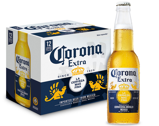 Order Corona Extra 12 Pack - 12 oz. Bottle Beer  food online from Plaza Diamond Liquor store, Diamond Bar on bringmethat.com