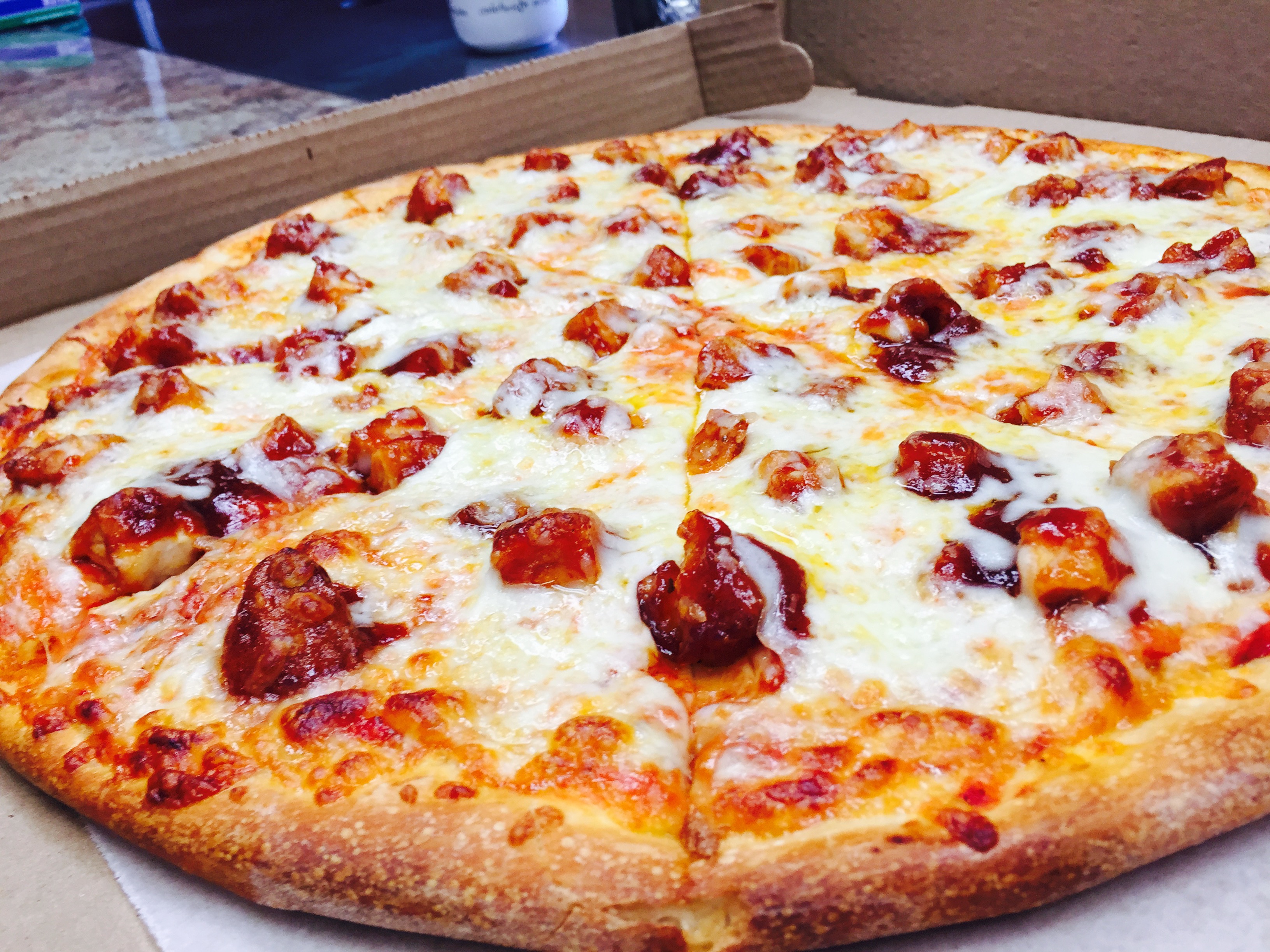 Order BBQ Chicken Pizza food online from Gusto Pizza store, Delmar on bringmethat.com