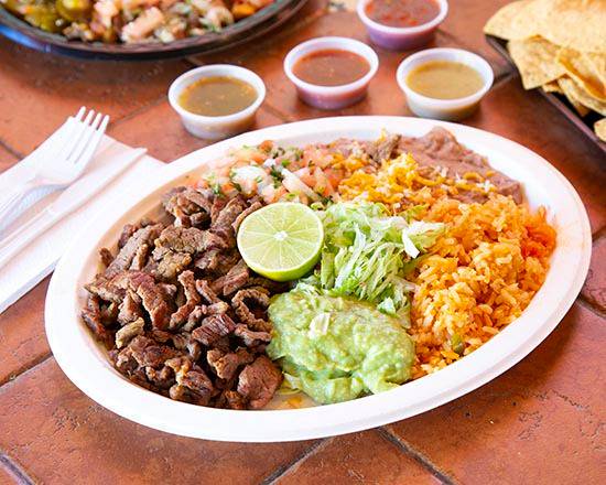 Order Carne Asada Plate food online from Colimas Mexican Food store, San Diego on bringmethat.com