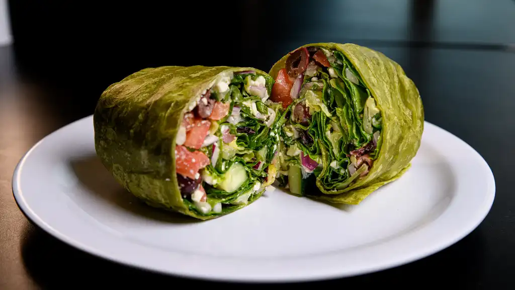 Order Greek Salad Wrap food online from Fresh Millions Restaurant store, Dublin on bringmethat.com