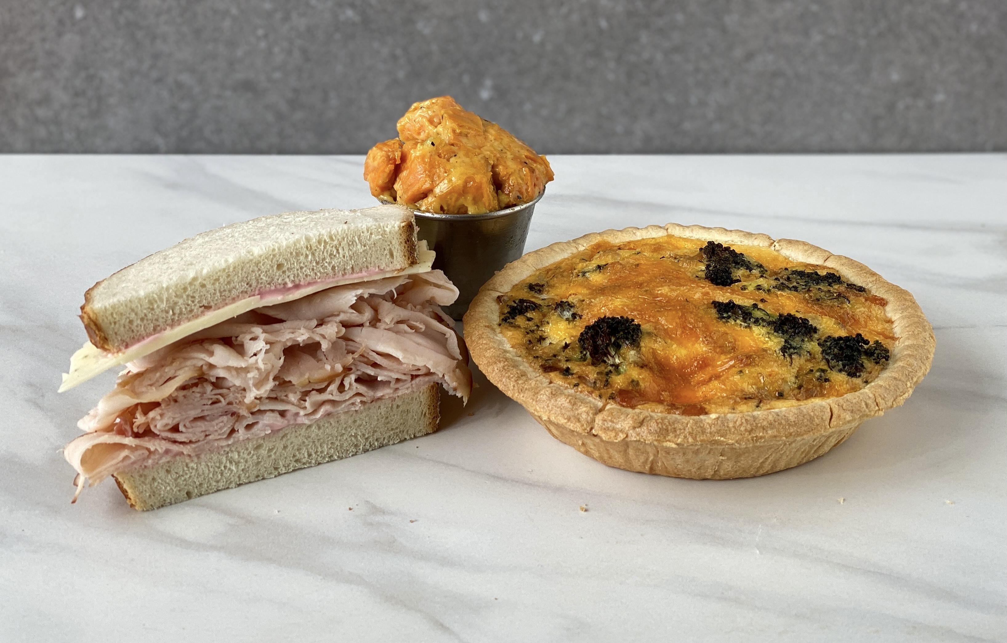 Order Quiche and Sandwich food online from Rolling Pin Cafe store, Westwood on bringmethat.com