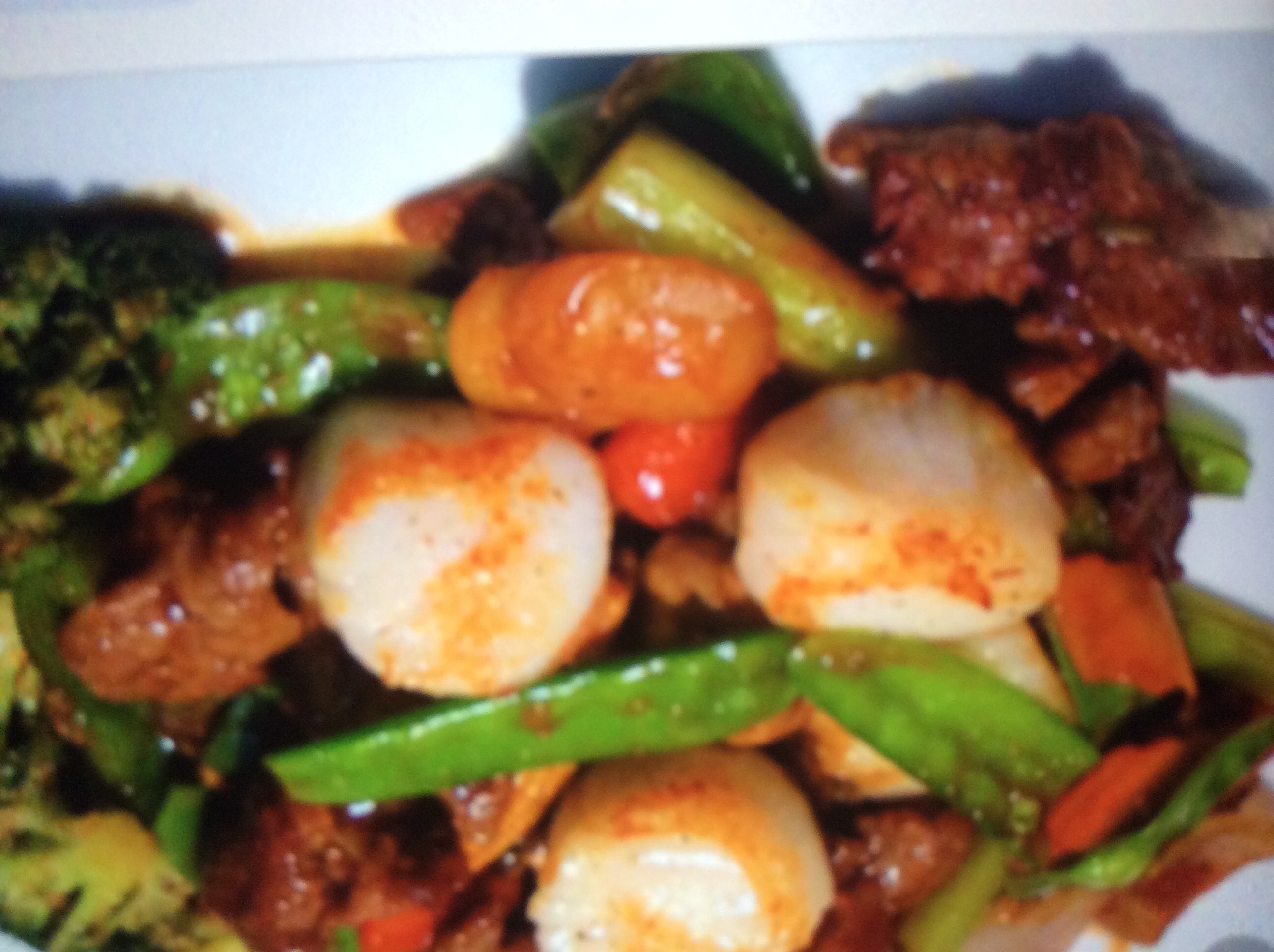 Order 146. Beef and Fresh Scallop food online from Great wall restaurant store, Brooklyn on bringmethat.com