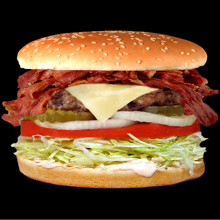 Order Pastrami Cheese Burger (Colossal) food online from Jim's Burgers store, Long Beach on bringmethat.com