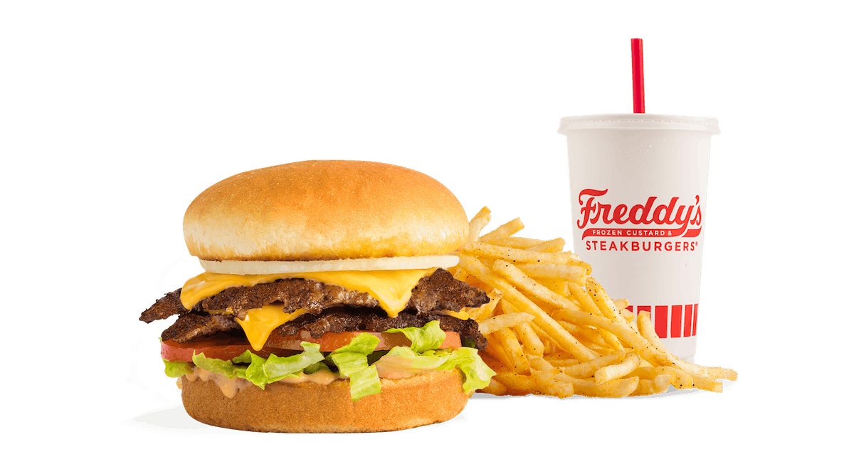 Order #3 Double Steakburger California Style Combo food online from Freddy Frozen Custard & Steakburgers store, Lincoln on bringmethat.com