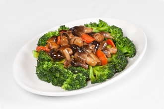 Order Broccoli with Mushrooms food online from Genghis Khan Restaurant store, Seattle on bringmethat.com