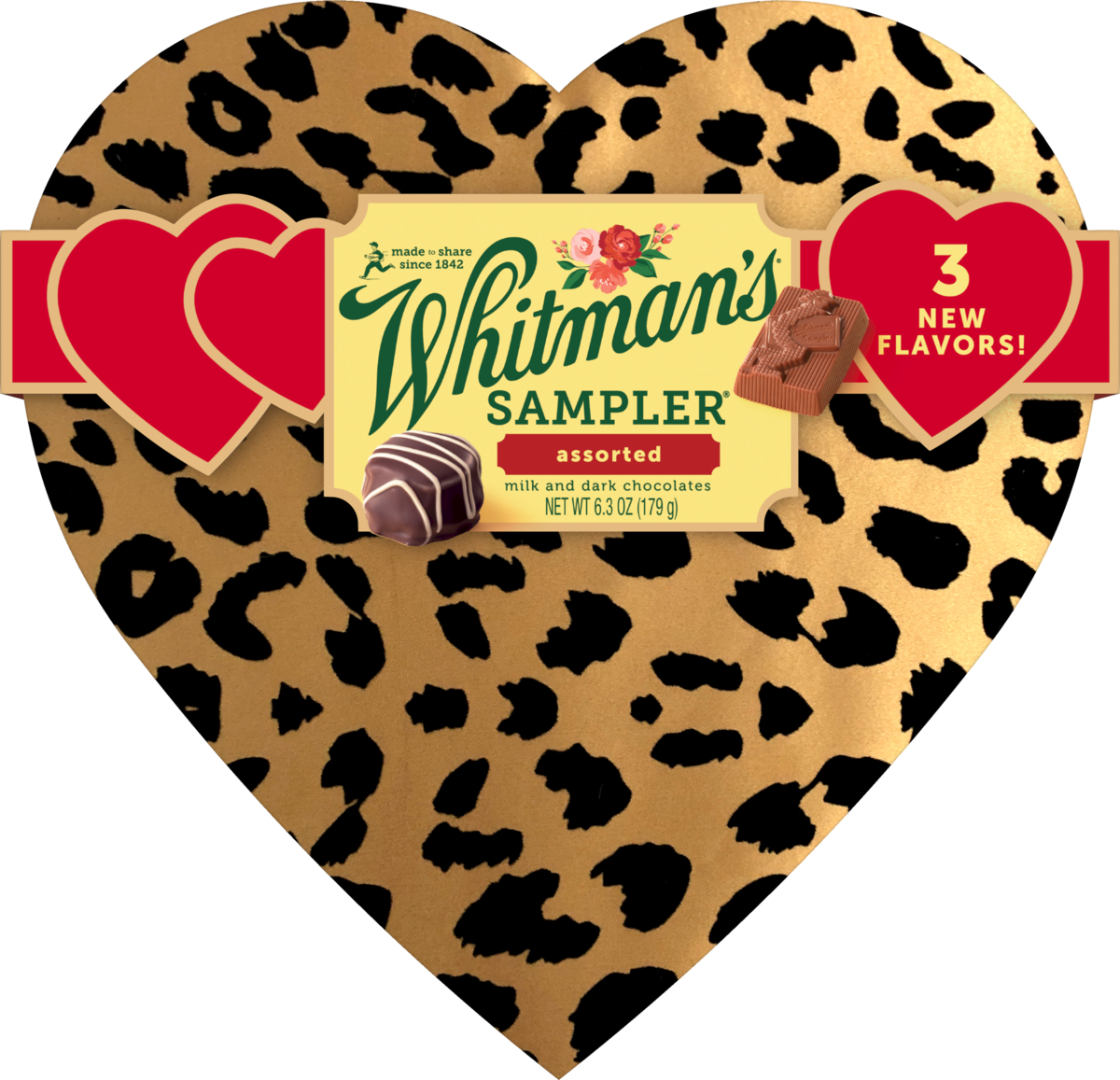 Order Whitman's Assorted Chocolate Cheetah Heart Box - 6.3 oz food online from Rite Aid store, MILLER PLACE on bringmethat.com