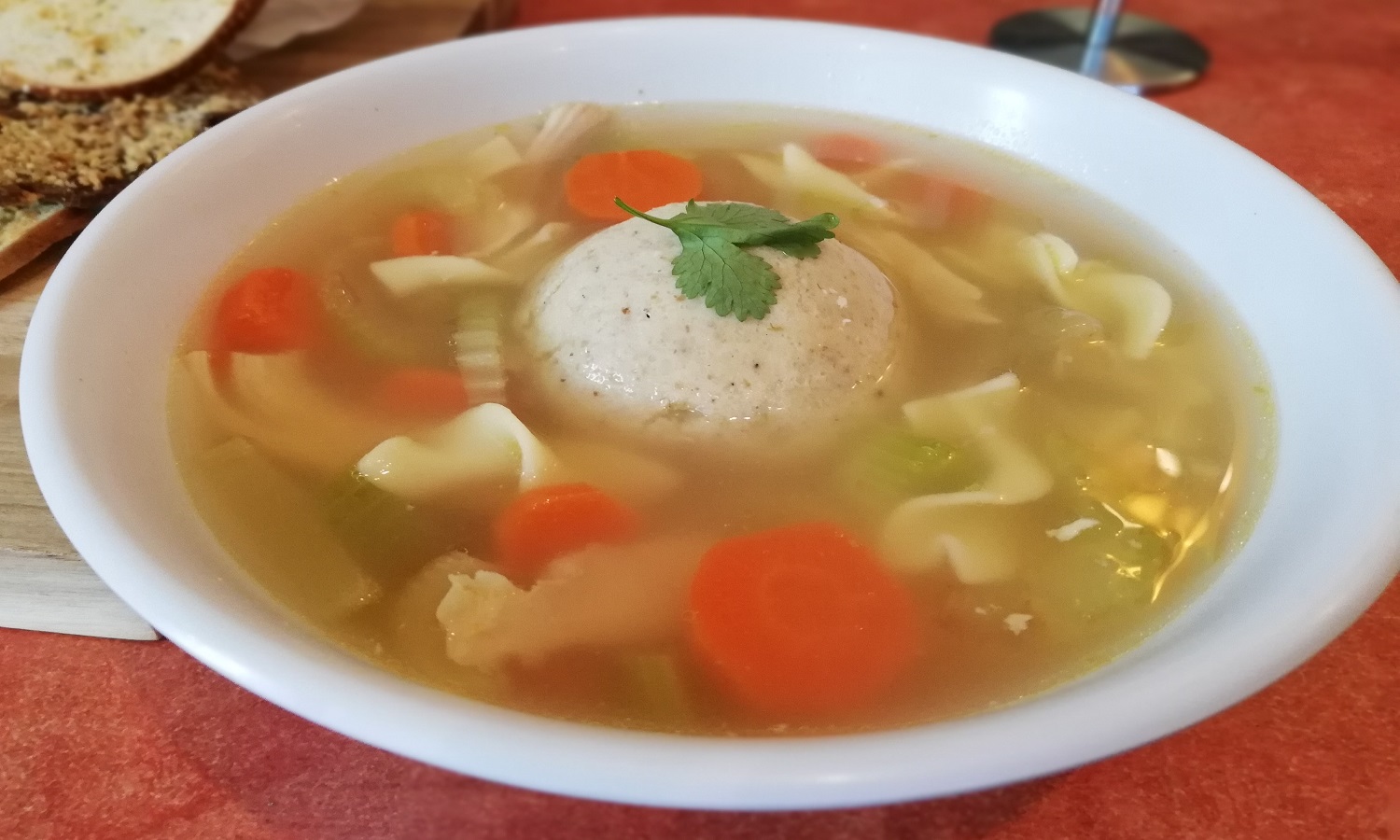 Order Chicken Matzo Ball Soup food online from Dink Deli & Bagels store, Valencia on bringmethat.com
