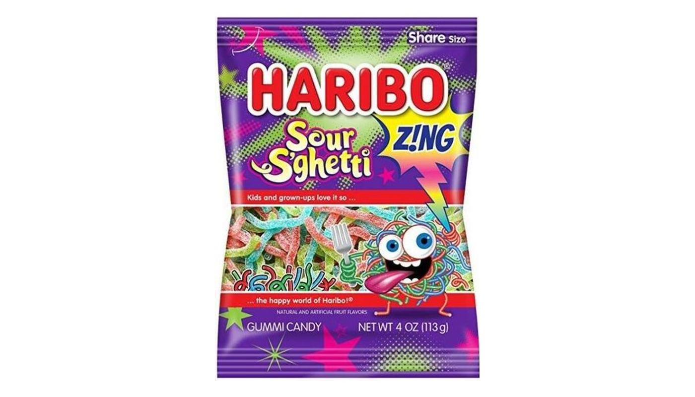 Order Haribo Sour S'Ghetti Gummy Candy 5oz Bag food online from Country Cousins Liquor & Jr Market store, Sylmar on bringmethat.com