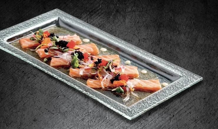 Order Salmon Carpaccio food online from Tomikawa Japanese Restaurant store, Irvine on bringmethat.com