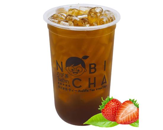Order Strawberry Green Tea food online from Nobi Cha Bubble Tea store, Atlanta on bringmethat.com