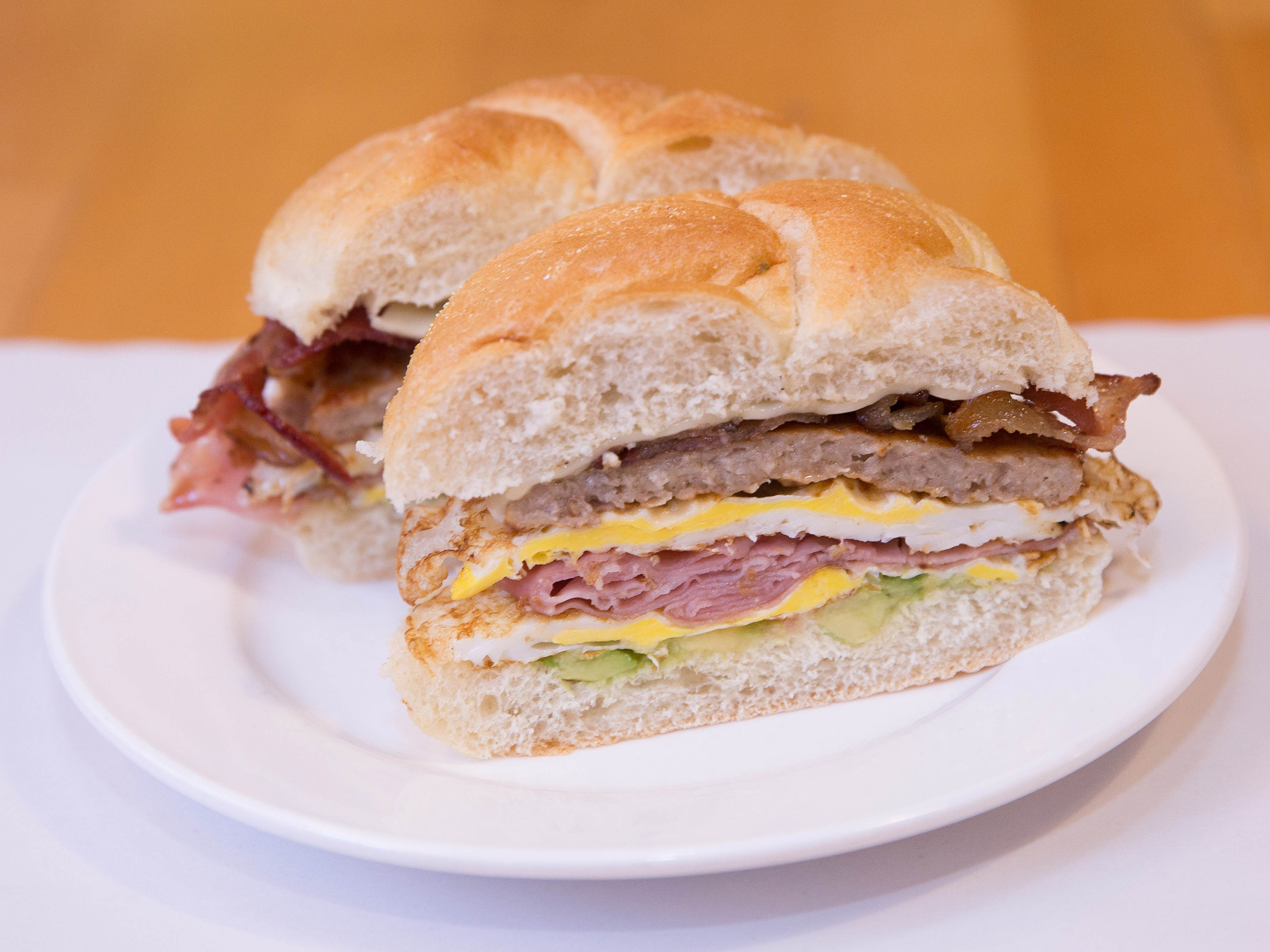 Order Hungry Man Sandwich Breakfast food online from Fruta Cafe 1000 store, Bridgeport on bringmethat.com