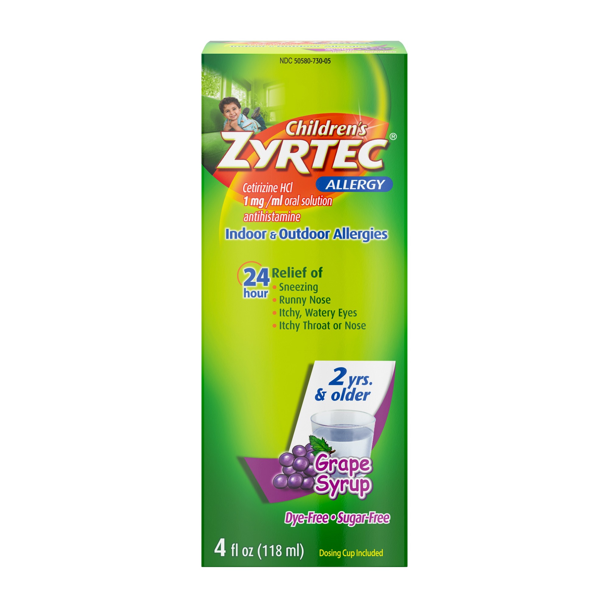 Order Zyrtec 24 Hr Children's Allergy Relief Syrup - Grape, 4 fl oz food online from Rite Aid store, ELMIRA on bringmethat.com