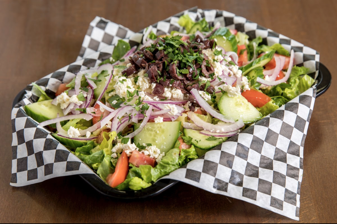 Order Greek Salad food online from Courtside Caffe store, Los Angeles on bringmethat.com