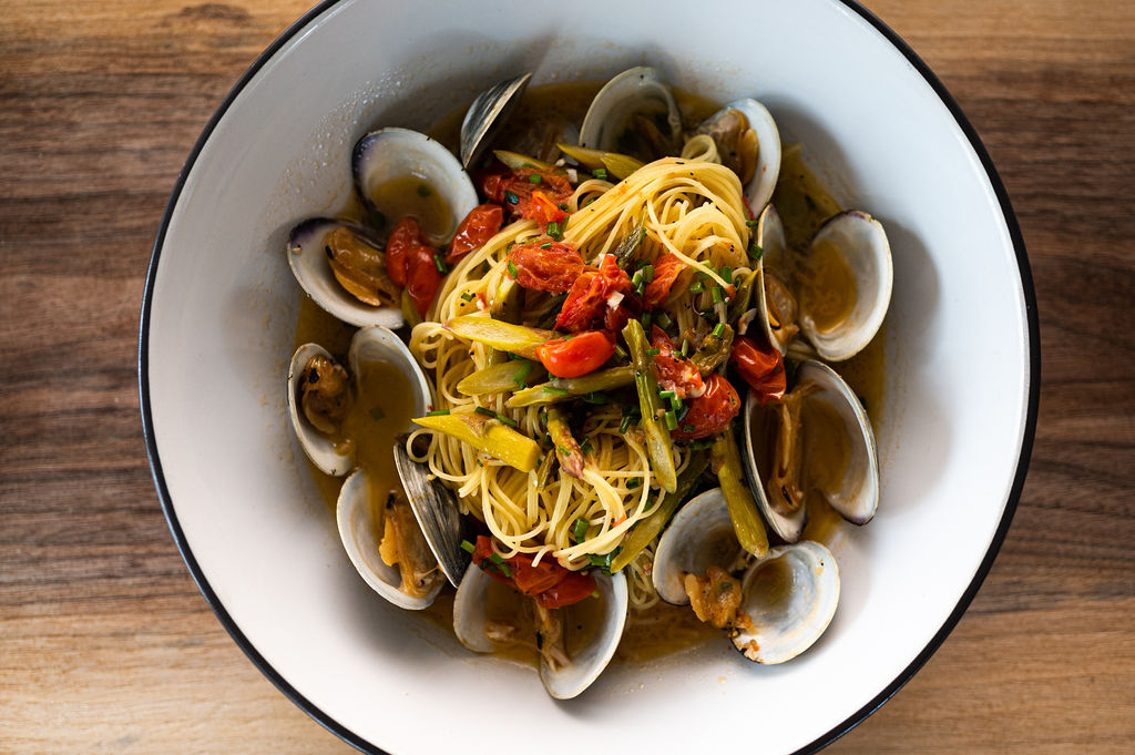 Order Capellini and Clams food online from Southern Cross Kitchen store, Conshohocken on bringmethat.com