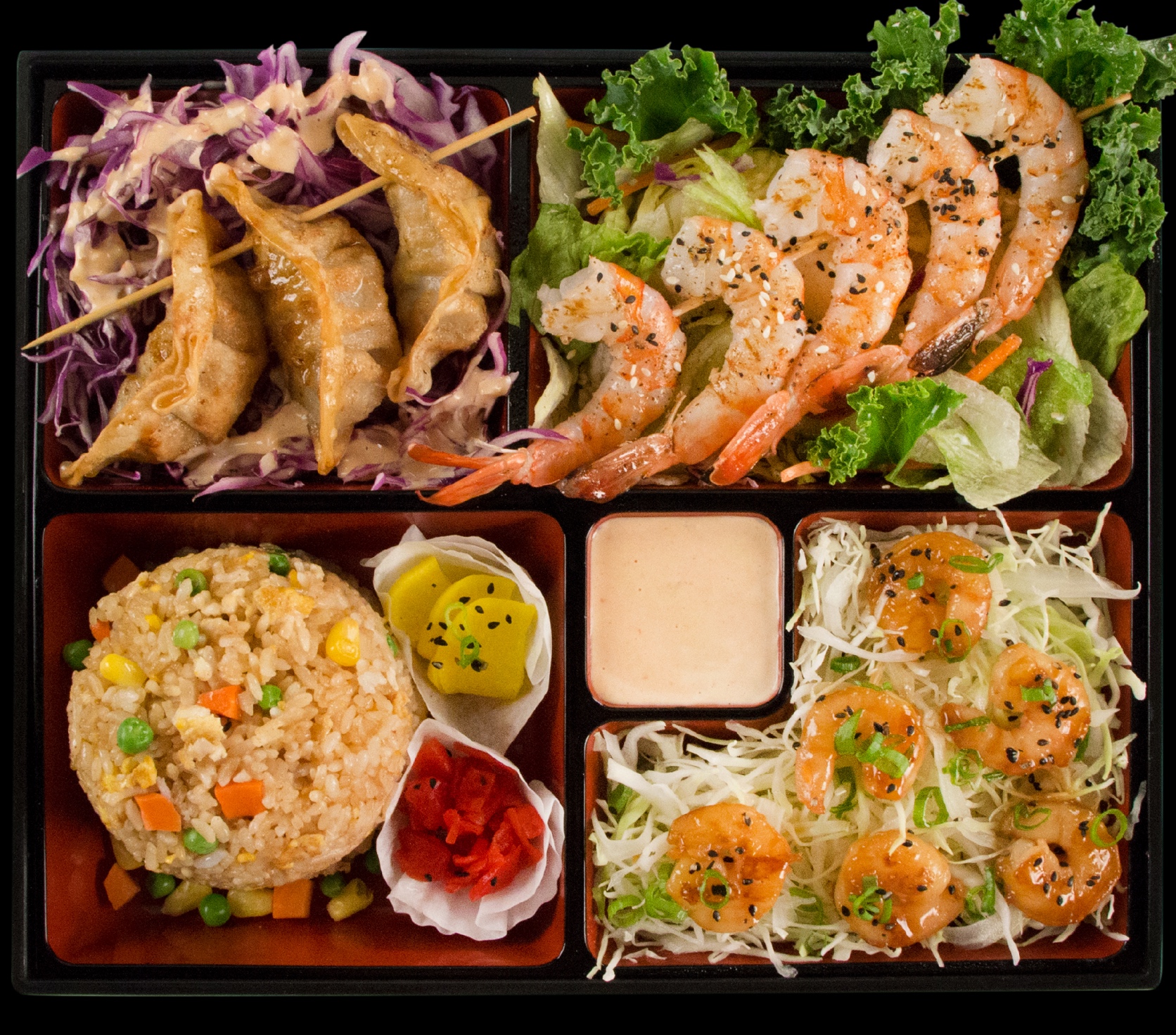 Order Tiger Shrimp Dinner Bento food online from Genji Sushi Express store, Wynnewood on bringmethat.com