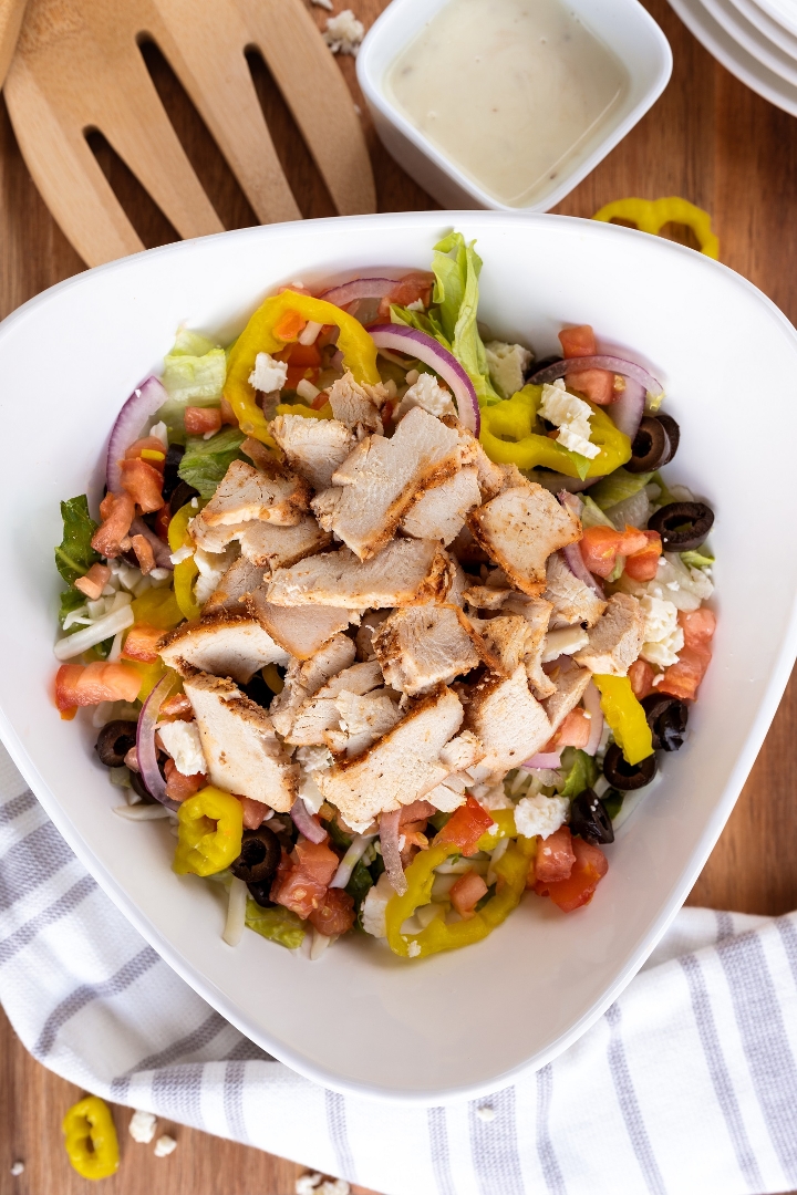 Order Full HP's Greek Salad 3PO food online from Holy Pie Pizzeria store, Garden City on bringmethat.com